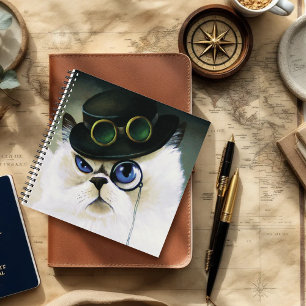 Steampunk Siamese Persian Cat Notebook
