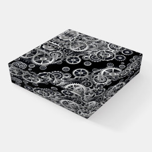 Steampunk Silver Gears Paperweight