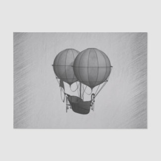 Steampunk Silver Hot Air Balloons with Ship Tissue Paper