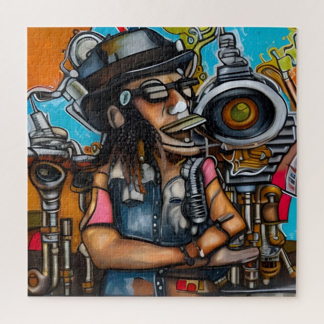 Steampunk Singer in Dreamland Jigsaw Puzzle (Vertical)