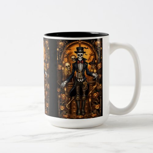 Steampunk Skeleton 2 Two_Tone Coffee Mug