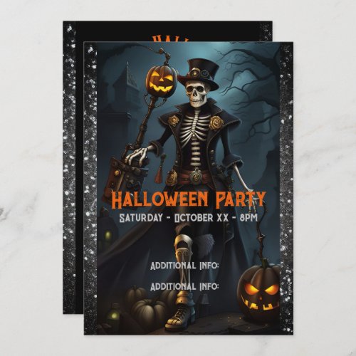 Steampunk Skeleton Invitation