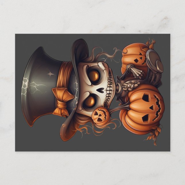 Steampunk Skeleton Postcard (Front)