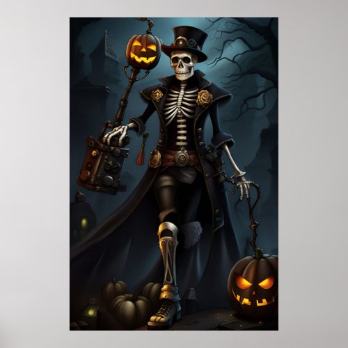 Steampunk Skeleton Poster