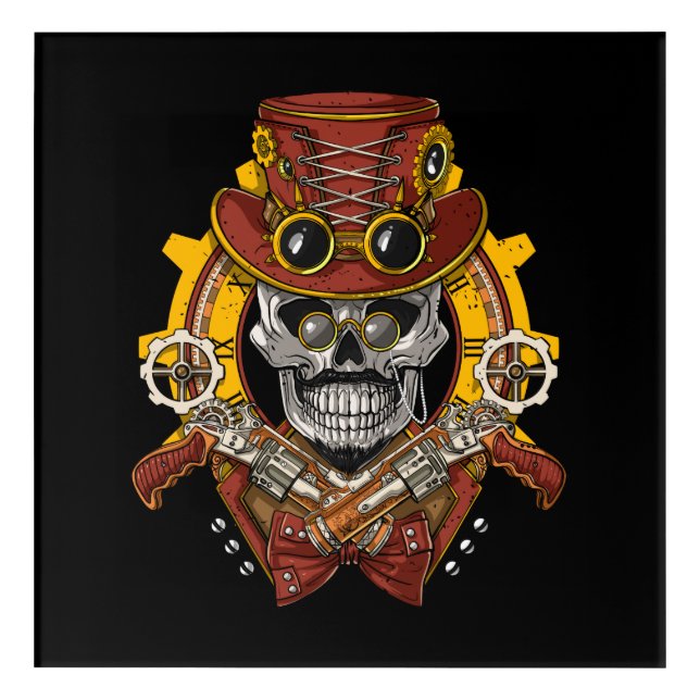 Steampunk Skull Acrylic Print (Front)