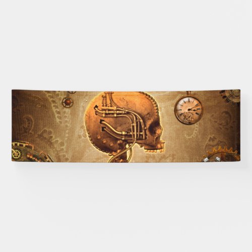 Steampunk skull banner
