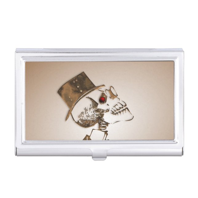 Steampunk Skull Business Card Holder (Front)