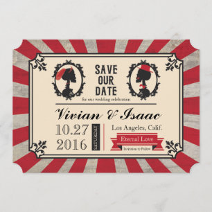 Steampunk Skull Cameo Wedding Save the Dates Date
