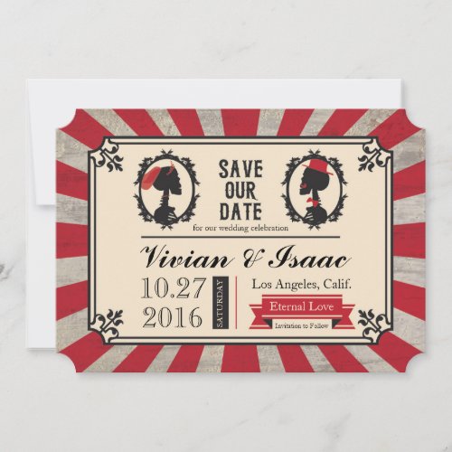 Steampunk Skull Cameo Wedding Save the Dates Save The Date