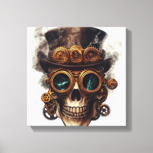 Steampunk Skull Engine Canvas Print