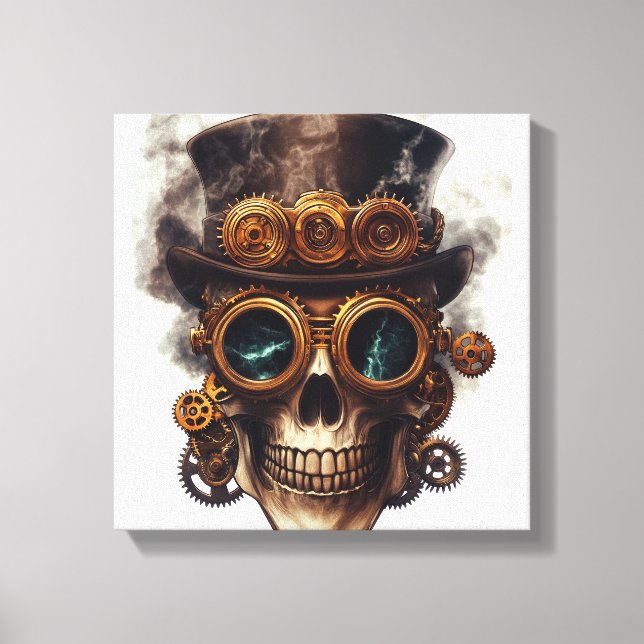 Steampunk Skull Engine Canvas Print (Front)