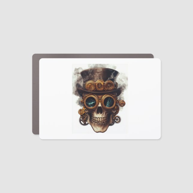 Steampunk Skull Engine Car Magnet (Front)