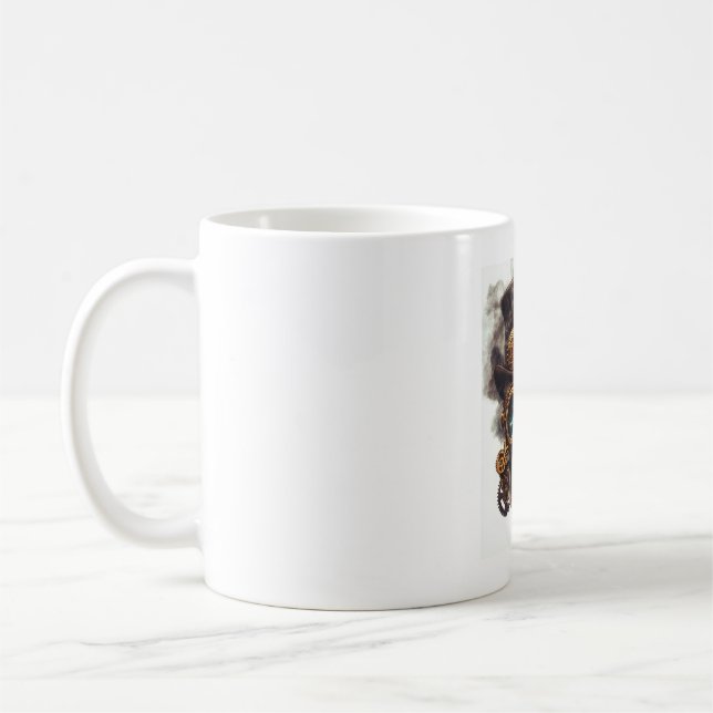 Steampunk Skull Engine Coffee Mug (Left)