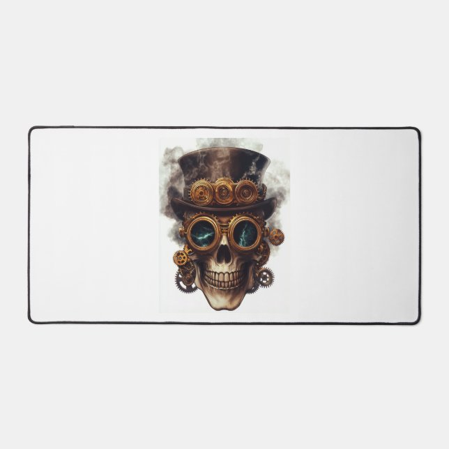 Steampunk Skull Engine Desk Mat (Front)