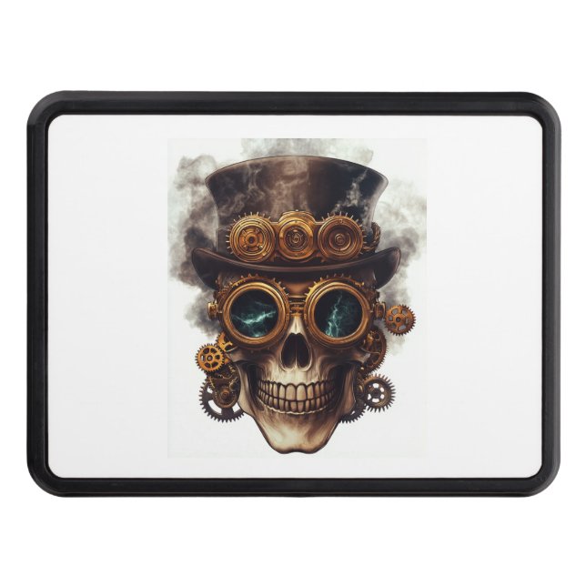 Steampunk Skull Engine Hitch Cover (Front)