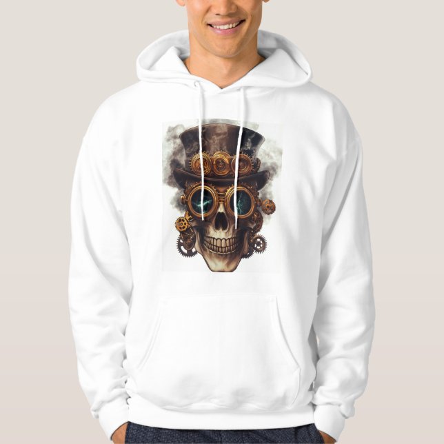 Steampunk Skull Engine Hoodie (Front)