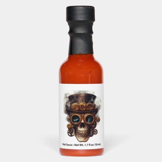 Steampunk Skull Engine Hot Sauces (Front)