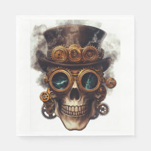 Steampunk Skull Engine Napkins