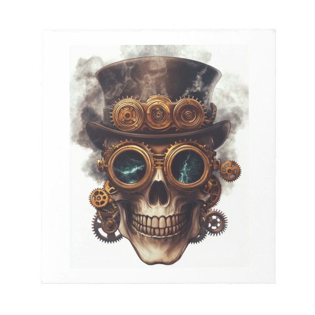 Steampunk Skull Engine Notepad (Front)