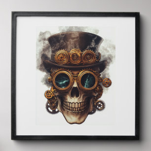 Steampunk Skull Engine Peel And Stick Photo Tile