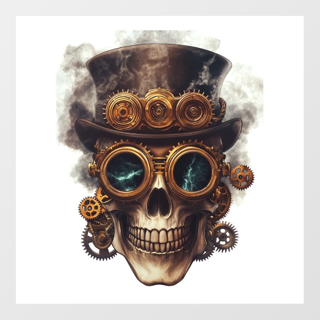 Steampunk Skull Engine Wall Decal (Front)
