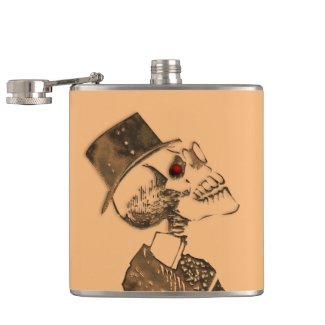 Steampunk Skull Flask