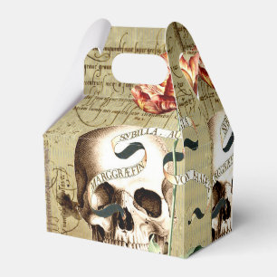 Steampunk Skull Floral Writing Halloween Favor Box