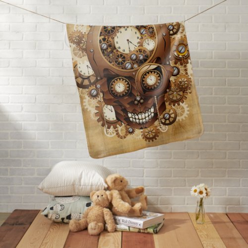 Steampunk Skull Gothic Style Baby Blanket
