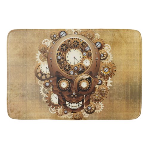 Steampunk Skull Gothic Style Bath Mat