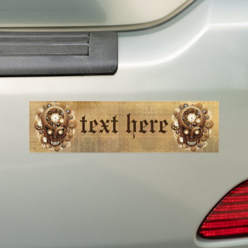 Steampunk Skull Gothic Style Bumper Sticker