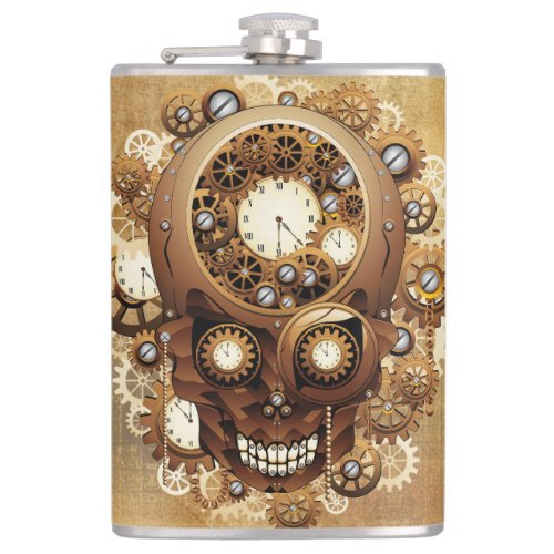 Steampunk Skull Gothic Style Flask