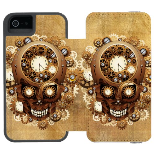 Steampunk Skull Gothic Style iPhone SE55s Wallet Case
