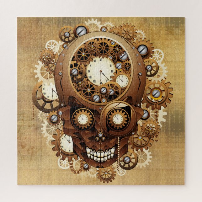 Steampunk Skull Gothic Style Jigsaw Puzzle (Vertical)
