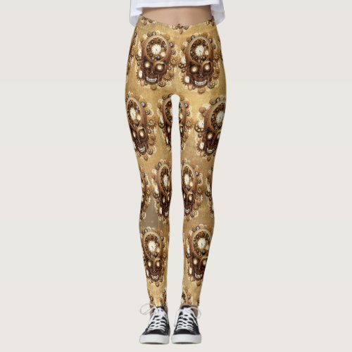 Steampunk Skull Gothic Style Leggings