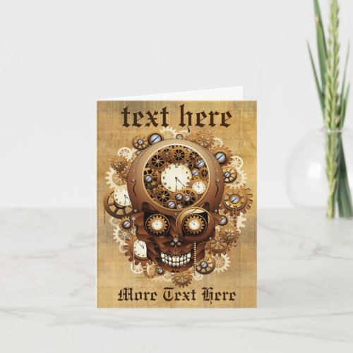 Steampunk Skull Gothic Style Note Card