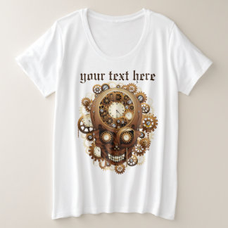 Steampunk Skull Gothic Style Plus Size T-Shirt