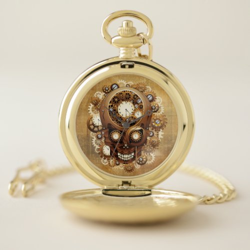 Steampunk Skull Gothic Style Pocket Watch