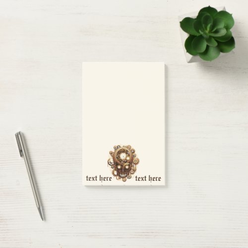 Steampunk Skull Gothic Style Post_it Notes