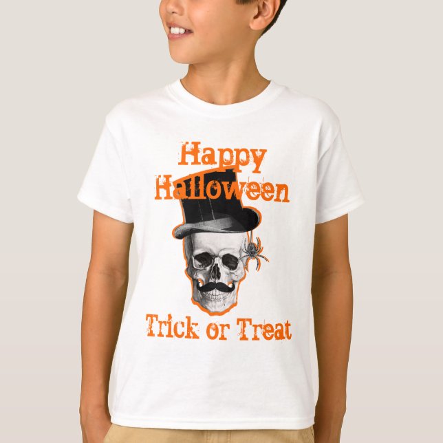 Steampunk skull Halloween trick or treat T-Shirt (Front)