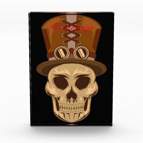 Steampunk Skull in Top Hat Thunder_Cove Acrylic Award