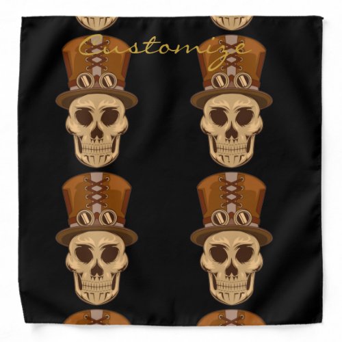 Steampunk Skull in Top Hat Thunder_Cove Bandana