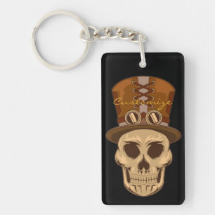 Steampunk Skull in Top Hat Thunder_Cove Keychain
