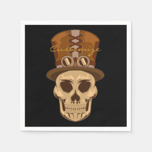 Steampunk Skull in Top Hat Thunder_Cove Napkins