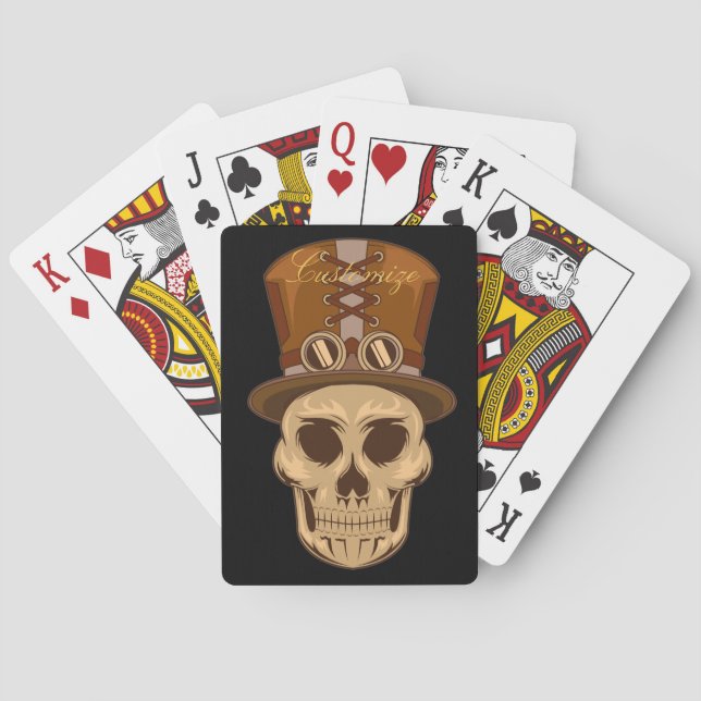 Steampunk Skull in Top Hat Thunder_Cove Poker Cards (Back)