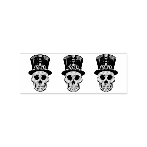 Steampunk Skull in Top Hat Thunder_Cove Rubber Stamp