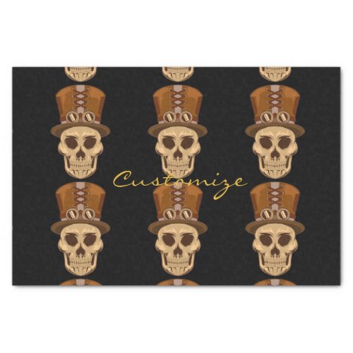 Steampunk Skull in Top Hat Thunder_Cove Tissue Paper