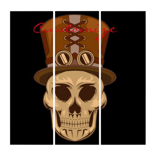 Steampunk Skull in Top Hat Thunder_Cove Triptych