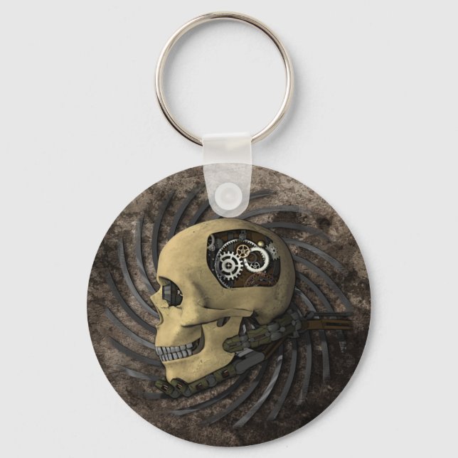 Steampunk Skull Keychain (Front)