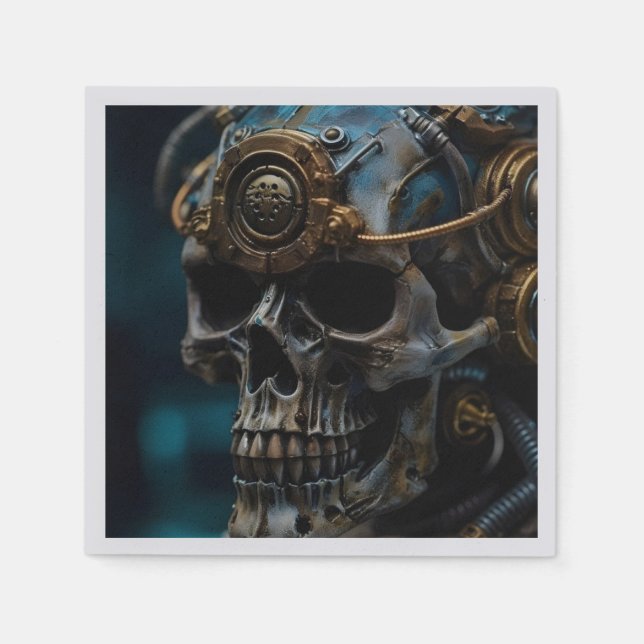 Steampunk Skull Napkins (Front)