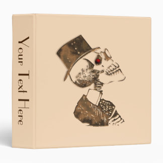 Steampunk Skull Personalized 3 Ring Binder
